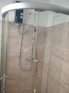 a shower in a bathroom with a glass door at 1255 Palm Ridge Estate in Vipingo