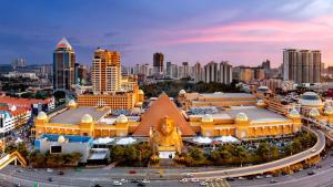 a view of a city with a large building at Resort Suite Homestay By SunNest in Petaling Jaya
