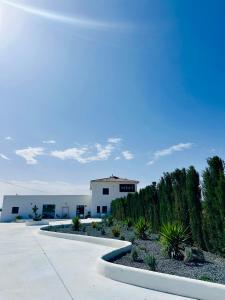 ein Gebäude mit vielen Pflanzen und Bäumen in der Unterkunft Hotel Síbel Baza in Baza