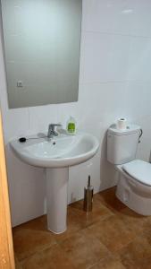 Koupelna v ubytování Albergue La Parra