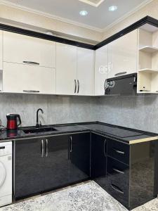 Kuchyň nebo kuchyňský kout v ubytování Spacious 3-Room Apt
