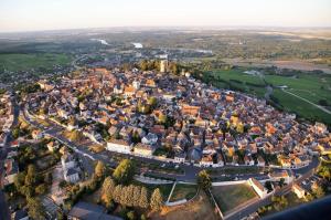サン・サトゥルにあるLa cabine de Loireの家屋付き大都市の空中景
