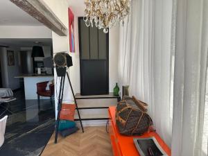 Uma área de estar em T3 luxe vue mer