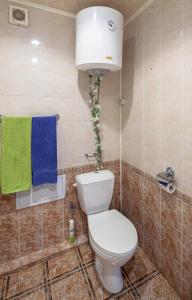 ヤロスラヴリにあるApart-Comfort Vaticanのバスルーム(トイレ、照明、タオル付)
