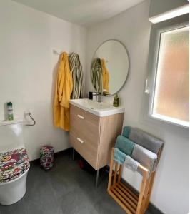 Koupelna v ubytování Chambre Studio Piscine Jacuzzi chez l habitant