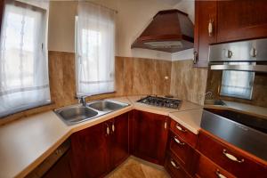 una piccola cucina con lavello e fornello di Apartments Sablic a Pola (Pula)