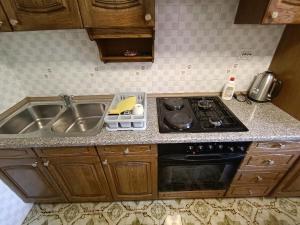 a kitchen counter with a sink and a stove at Apartments Valter Frankovic in Mošćenička Draga +10 photos