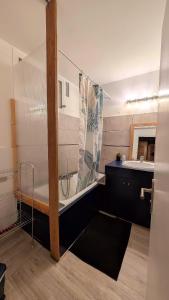 un bagno con vasca e lavandino di Gites Les Cordées Liées ad Albi