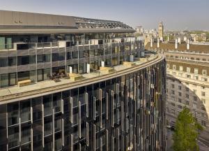 an overhead view of a tall building in a city at Park Plaza London Westminster Bridge in London