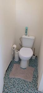 een badkamer met een wit toilet in een kamer bij CHAMBRE Privée in Seraing