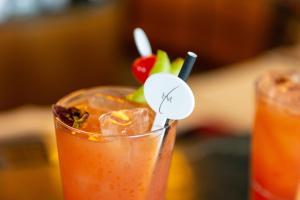 a close up of a drink on a table at Hotel Cascais Miragem Health & Spa in Cascais