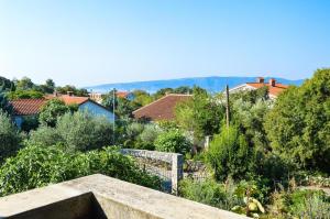 a view of a town with trees and houses at Apartment Zoja in Pinezici
