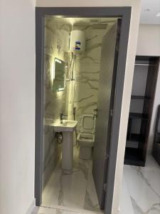 a bathroom with a toilet and a sink at Zayed hotel in Sheikh Zayed +14 photos