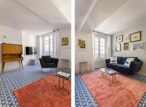 里昂Strada - Furnished apartment - Downtown Lyon的带沙发和钢琴的客厅 更多29张照片