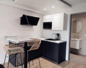 Køkken eller tekøkken på Studio Cosy au calme avec vue sur Belledonne