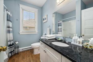 a bathroom with a sink and a toilet at The Catbird - 28 Butternut in Cherry Valley +90 photos