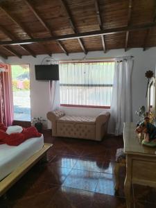 Postel nebo postele na pokoji v ubytování Libélula finca-hotel