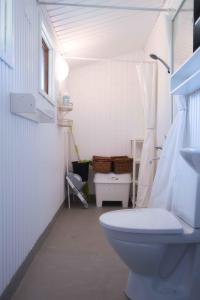 a bathroom with a toilet and a sink at Family Friendly Home Close To Beach & Gilleleje in Gilleleje