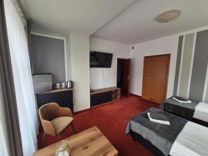 Televízia a/alebo spoločenská miestnosť v ubytovaní Apartamenty Amadeus