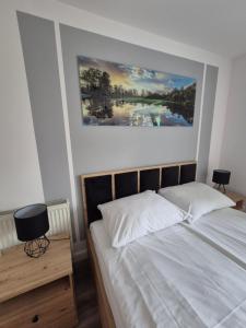 Posteľ alebo postele v izbe v ubytovaní Apartamenty Amadeus