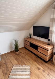 TV a/nebo společenská místnost v ubytování Reiten & Erholen im Weserbergland