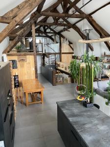 Η κουζίνα ή μικρή κουζίνα στο Villa dans grange restaurée