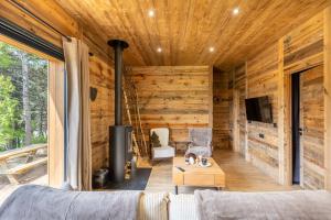 Μια τηλεόραση ή/και κέντρο ψυχαγωγίας στο Le Chalet Écureuil et Marmotte