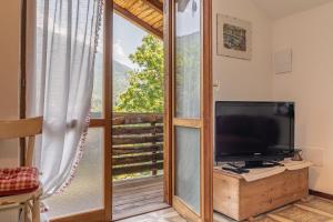 TV a/nebo společenská místnost v ubytování Dimora al Pizzo, Madruzzo Ospitar