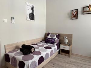 Katil atau katil-katil dalam bilik di Апартамент за гости Кари +28 gambar