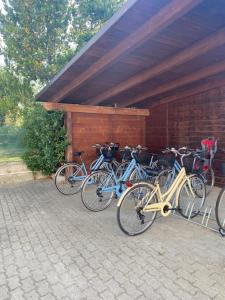 a group of bikes parked in a garage at Le villette in Vasto
