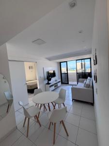 Χώρος καθιστικού στο Cobertura Ponta Verde Vistar Mar
