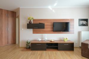 Μια τηλεόραση ή/και κέντρο ψυχαγωγίας στο Apartamenty Na Klifie Q4 Apartments