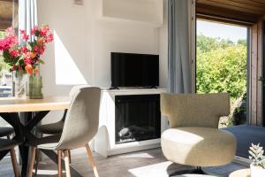 Μια τηλεόραση ή/και κέντρο ψυχαγωγίας στο Stijlvol chalet aan zee