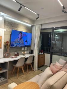 TV a/nebo společenská místnost v ubytování Esplêndido studio ao lado do Allianz Park