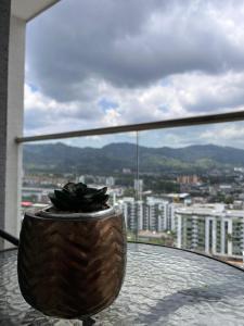 Ein allgemeiner Bergblick oder ein Berglick von der Ferienwohnung aus