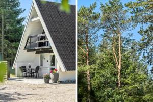 due foto di una casa e di un albero di 1106-ringkobing-Klitrosevej-4 a Nørby