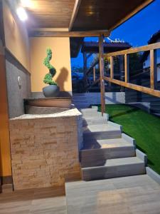 a staircase leading up to a house with a cactus at Kuća za odmor Vila Valentina in Škriljevec