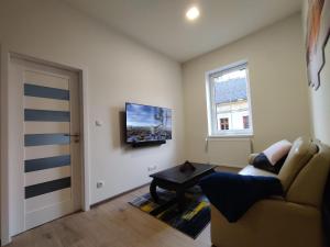 Televízia a/alebo spoločenská miestnosť v ubytovaní Elements Apartments & Renata