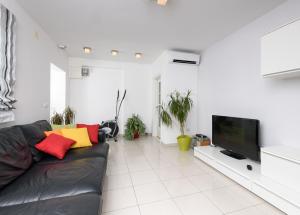 Televízia a/alebo spoločenská miestnosť v ubytovaní Apartments Salona