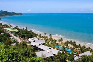 an aerial view of a beach and the ocean at Island Lodge in Ko Chang