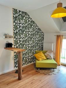 Uma área de estar em Das Jaartn - Boardinghouse Appartements & Ferienwohnung