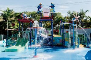 a water park with a bunch of water slides at Tasman Holiday Parks - North Star in Hastings Point