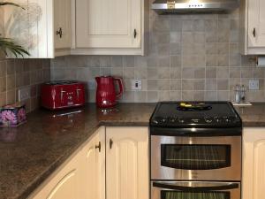 SewerbyにあるYorkshire Rose Holiday Lodgeのキッチン(コンロ、赤い電化製品付) +14枚の写真