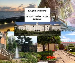 a collage of photos of a building at Vado da nonna vacation home in Portici