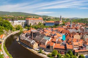 an aerial view of the city of brasov at Pension Marie in Český Krumlov +82 photos