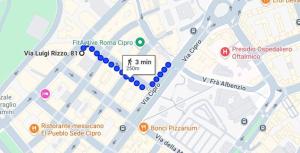 una mappa che mostra la posizione approssimativa del proposto aggiornamento a Frederick di Next Stop Vatican Guest House a Roma