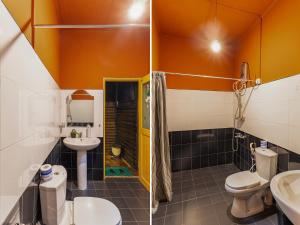 two images of a bathroom with a sink and a toilet at Ever After - Ella, Sri Lanka in Ella +70 photos