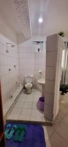 a bathroom with a toilet and a sink at L & C Chinese Studio in Diani Beach