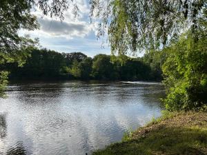 vistas a un río con árboles en el fondo en LA Combe, en Confolens