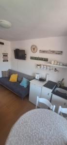 a living room with a couch and a tv at Apartman Mare BP in Dolac +3 photos